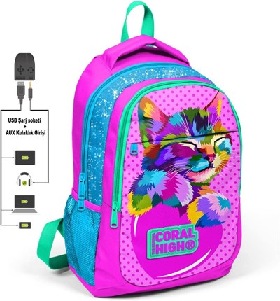 Coral High Sırt Çanta (Usb ve Aux Soketli)