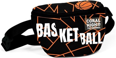 Coral High Siyah Basketbol Baskılı Erkek Çocuk Bel Çantası