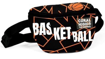 Coral High Siyah Basketbol Baskılı Erkek Çocuk Bel Çantası