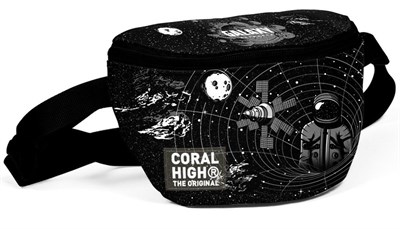 Coral High Siyah Galaxy Baskılı Erkek Çocuk Bel Çantası