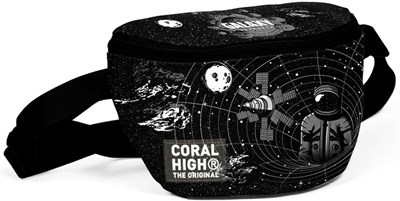 Coral High Siyah Galaxy Baskılı Erkek Çocuk Bel Çantası