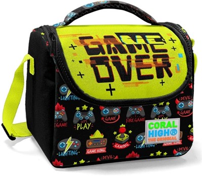 Coral High Siyah Sarı Game Over Erkek Çocuk Beslenme Çantası - Thermo Yalıtımlı