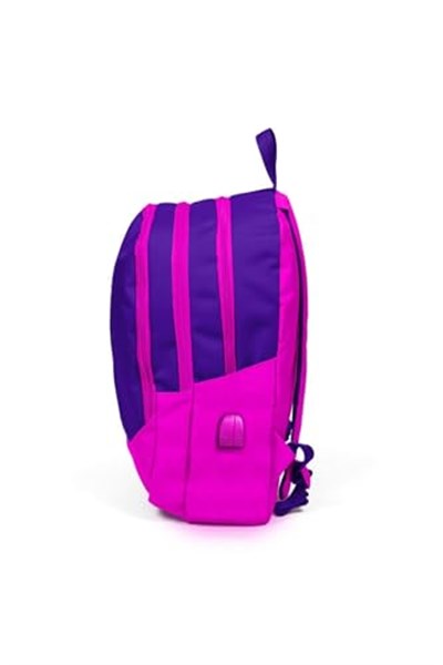 Coral High Sport Pembe-Mor Okul ve Günlük Sırt Çantası - USB ve AUX Çıkışlı