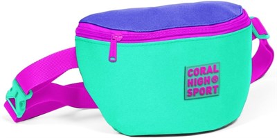 Coral High Sport Su Yeşili-Pembe İki Bölmeli Bel Çantası