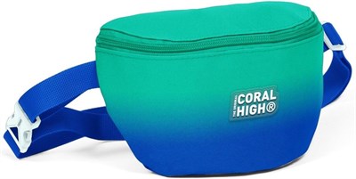 Coral High Yeşil Saks Renk Geçişli Baskılı Erkek Çocuk Bel Çantası