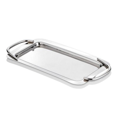 Cornella Basic Dikdörtgen Sunum Tepsisi Silver Büyük En:24 Cm X Boy:43 Cm X Tümü:49 Cm