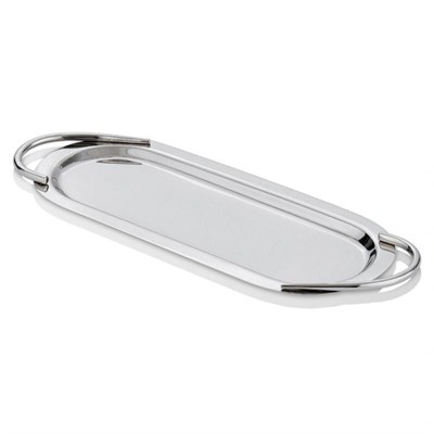 Cornella Basic Elips Sunum Tepsisi Silver Büyük En:16 Cm X Boy:44 Cm