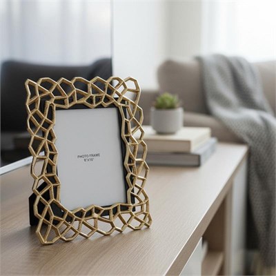 Cornella Pillar Antik Gold Siyah Metal Çerçeve Büyük En:33cm X Boy:39 Cm