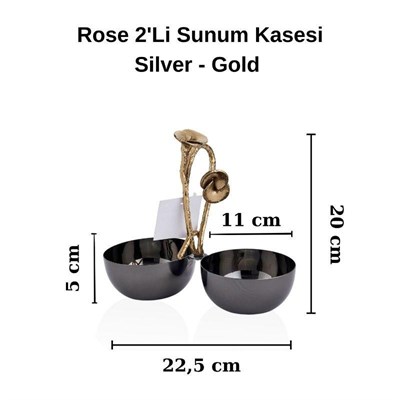 Cornella Rose 2li Sunum Kasesi Silver - Gold