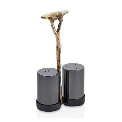 Cornella Rose Standlı Tuzluk Ve Biberlik Silver - Gold