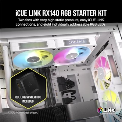 CORSAIR FAN - CO-9051024-WW LINK RX140 RGB 140mm B - Seçenekler: 1 x 120mm, 2 x 140mm, 3 x 120mm