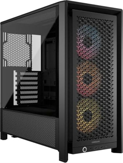 CORSAIR Frame 4000D RS ARGB Modüler Mid-Tower ATX PC Kasası – Yüksek Hava Akışı, 3X Önceden Takılmış RS ARGB Fanlar, InfiniRail™ Fan Montaj Sistemi, ASUS BTF, MSI Project Zero, Gigabyte Project