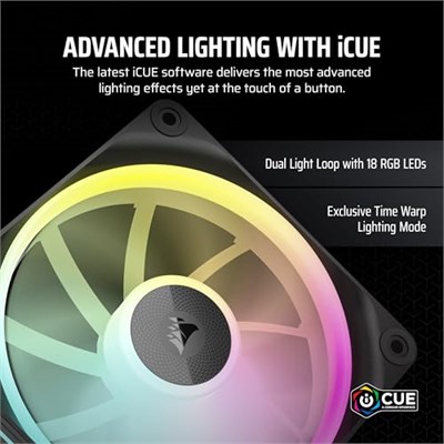 CORSAIR iCUE LINK LX120 RGB 120mm PWM Fanlar Üçlü Paket - Çift Işık Döngüsü - iCUE LINK Sistem Hubı içerir - CORSAIR AirGuide Teknolojisi - Si - Seçenekler: 1 x 120mm, 1 x 140mm, 2 x 140mm, 3 x 120mm