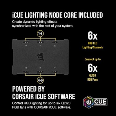 Corsair QL Serisi, iCUE QL120 RGB, 120mm, PWM, Lighting Node CORE RGB Kontrolcü Dahil, RGB Fan, 3lü Paket (CO-9050098-WW)