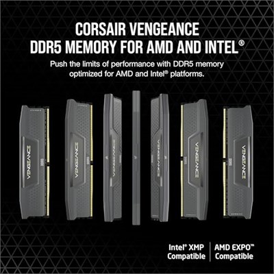 CORSAIR Vengeance DDR5 32GB (2 x 16GB) 6000MHz CL38-44-44-96 1.35V Intel XMP 3.0 AMD Expo Bilgisayar Masaüstü Belleği - Gri