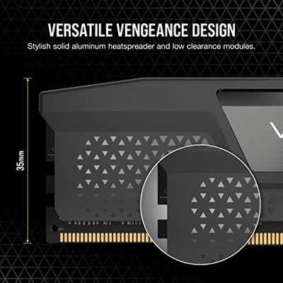 CORSAIR Vengeance DDR5 RAM 32GB (2x16GB) 6000MHz CL36 AMD Expo iCUE Uyumlu Bilgisayar Belleği - Gri (CMK32GX5M2E6000Z36), Gri