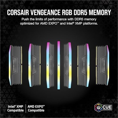 CORSAIR Vengeance RGB 32GB (2x16GB) 6400Mhz DDR5 C36 1,4V RAM (CMH32GX5M2B6400Z36)