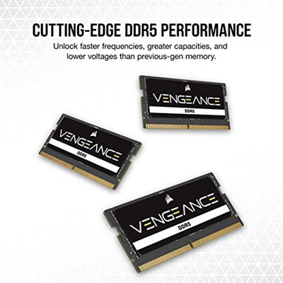 CORSAIR Vengeance SODIMM DDR5 RAM 32GB (1x32GB) 5600MHz CL48-48-48-90 1.10V Intel XMP 3.0 Dizüstü Bilgisayar Belleği - Siyah (CMSX32GX5M1A5600C48)