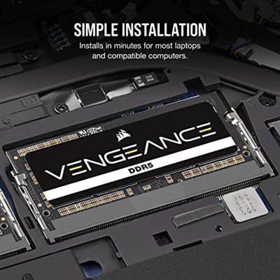 CORSAIR Vengeance SODIMM DDR5 RAM 32GB (1x32GB) 5600MHz CL48-48-48-90 1.10V Intel XMP 3.0 Dizüstü Bilgisayar Belleği - Siyah (CMSX32GX5M1A5600C48)