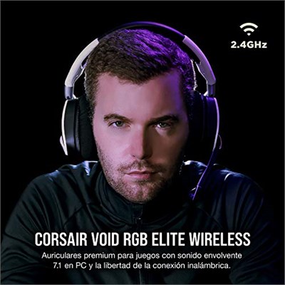 Corsair VOID RGB ELITE Kablosuz Oyun Kulaklığı - 7.1 Surround Ses - Discord Sertifikalı - iCUE Uyumlu - PC, Mac, PS5, PS4 - Beyaz