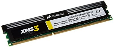 Corsair XMS3 4GB (1x4GB) DDR3 1333 MHz (PC3 10666) Masaüstü Bellek (CMX4GX3M1A1333C9)