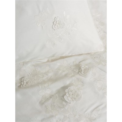 Cotton Box 3d Nakışlı Saten Çift Kişilik Nevresim Takımı Chic Ekru