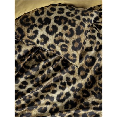 Cotton Box 5d Silky Tensel Saten Çift Kişilik Nevresim Takımı Leopar Gold