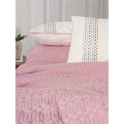 Cotton Box Aura Tek Kişilik Pike Takımı Pebble Pembe