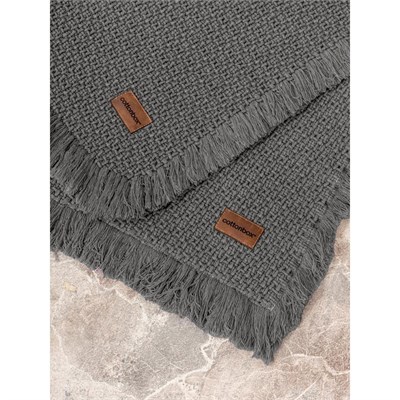 Cotton Box Bath Rug Set Antrasit 75x125 60x90