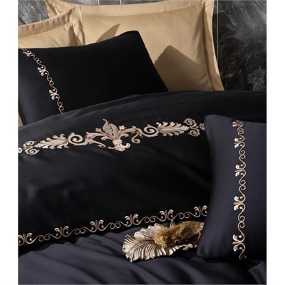 Cotton Box Brode Saten Çift Kişilik Nevresim Takımı Gloria Gold
