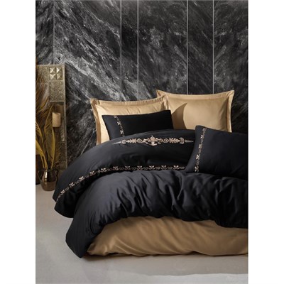 Cotton Box Brode Saten Çift Kişilik Nevresim Takımı Gloria Gold