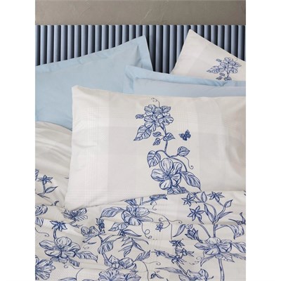 Cotton Box Çift Kişilik Nevresim Takımı Linora Mavi