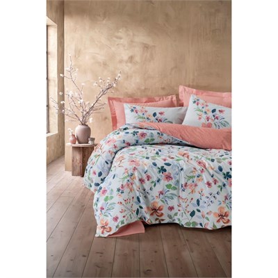 Cotton Box Çift Kişilik Nevresim Takımı Bluebell Somon