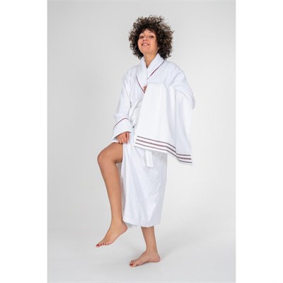 Cotton Box Classic Bornoz Seti Helya Beyaz Unisex m/l