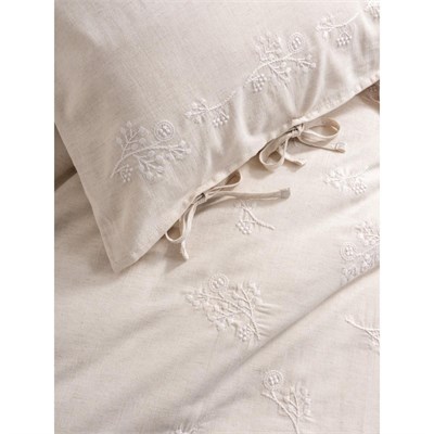 Cotton Box Cotton Keten Çift Kişilik Nevresim Takımı Esmira Bej