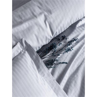 Cotton Box Elegant Stripe Saten Çift Kişilik Nevresim Takımı Gri