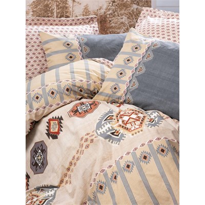 Cotton Box Ethnic Çift Kişilik Nevresim Takımı Dakota Gri