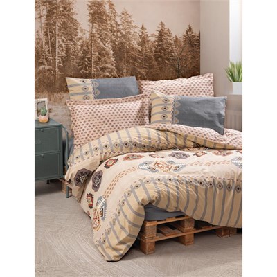 Cotton Box Ethnic Çift Kişilik Nevresim Takımı Dakota Gri