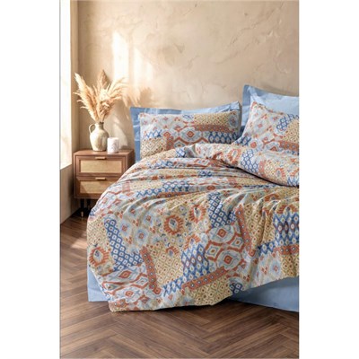 Cotton Box Ethnic Çift Kişilik Nevresim Takımı Artisan Mavi