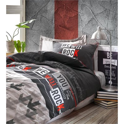 Cotton Box Genç Odası Tek Kişilik Nevresim Takımı Rock Kırmızı