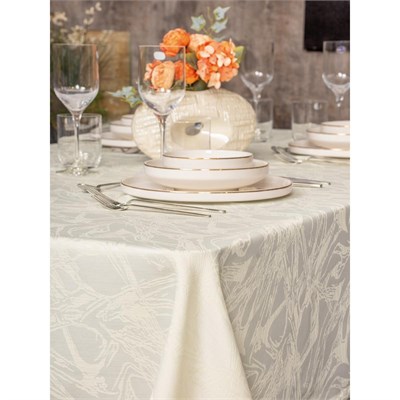 Cotton Box Jakarlı Dertsiz Masa Örtüsü Lavinia Krem 155x220