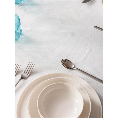 Cotton Box Jakarlı Dertsiz Masa Örtüsü Lavinia Beyaz 155x160