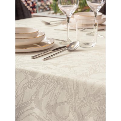 Cotton Box Jakarlı Dertsiz Masa Örtüsü Lavinia Krem 155x220