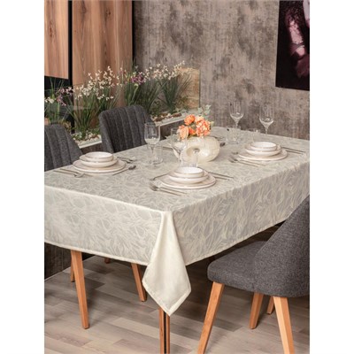 Cotton Box Jakarlı Dertsiz Masa Örtüsü Lavinia Krem 155x160