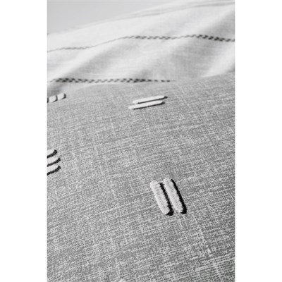 Cotton Box Klein Nakışlı Ranforce Çift Kişilik Nevresim Takımı Patara Gri