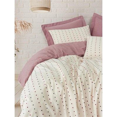 Cotton Box Loopra Çift Kişilik Nevresim Takımı Veyra Bordo