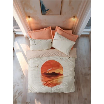 Cotton Box Maritime Tek Kişilik Nevresim Takımı Sunset Somon