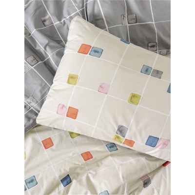 Cotton Box Minimal Çift Kişilik Lastikli Çarşaflı Nevresim Takımı Evo Gri