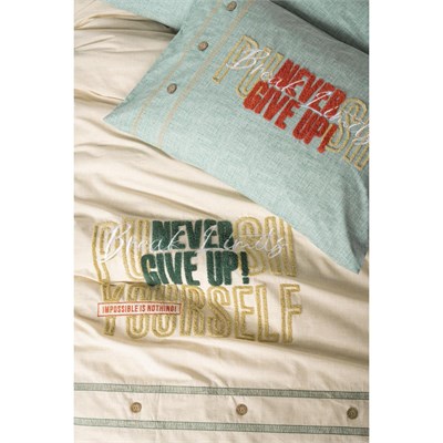 Cotton Box Mood Nakışlı Ranforce Çift Kişilik Nevresim Takımı Forward Bej