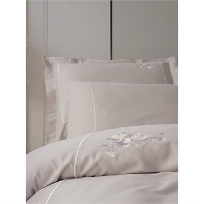 Cotton Box Nakışlı Saten Çift Kişilik Nevresim Takımı Alameda Lila